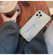 Load image into Gallery viewer, Gradient Rainbow Charming Case For iPhone 13 11 12 Pro Max XS XR 7 8 Plus Transparent Cover with Wallet Card Holder Case  Soft Cover for iPhone
