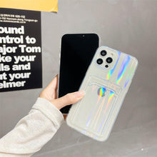 Load image into Gallery viewer, Gradient Rainbow Charming Case For iPhone 13 11 12 Pro Max XS XR 7 8 Plus Transparent Cover with Wallet Card Holder Case  Soft Cover for iPhone
