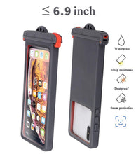 Load image into Gallery viewer, Gray Drop Resistant Waterproof Bag For Mobile Phones Under 6.9 Inches Plastic Mobile Phone Waterproof Case Diving Seal Phone Case Waterproof Pouch Phone  Underwater Case 35m
