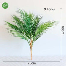 Load image into Gallery viewer, Green Artificial Palm Leaves Plastic Tropical Tree Fake  Indoor Outdoor Garden Home Outdoor Decorations
