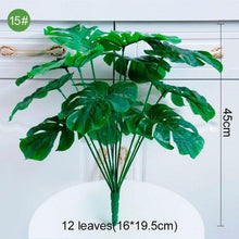 Load image into Gallery viewer, Green Artificial Palm Leaves Plastic Tropical Tree Fake  Indoor Outdoor Garden Home Outdoor Decorations
