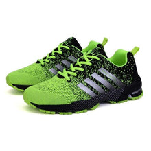 将图片加载到图库查看器，Green Breathable Mens Running Sneakers Outdoor Marathon Lightweight Running Mens Sport Shoes Athletic Footwear Breathable Comfortable Athletic Sport Sneakers
