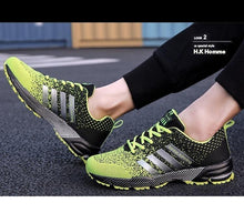 将图片加载到图库查看器，Green Breathable Mens Running Sneakers Outdoor Marathon Lightweight Running Mens Sport Shoes Athletic Footwear Breathable Comfortable Athletic Sport Sneakers
