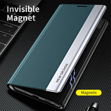 Load image into Gallery viewer, Green Elegant Magnetic Flip Case For iPhone 14 Pro Max 12 13 Mini Luxury Wallet Stand Cover Phone Magnetic Thin Slim Flip Leather Magnetic Closure Case Cover For iphone
