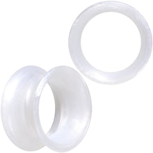 将图片加载到图库查看器，Thin Flexible White Silicone Tunnel Plug Set 6mm to 25mm
