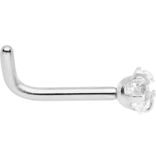 Load image into Gallery viewer, 18G 1/4 Clear Star 3mm CZ Gem Steel L-Shape Nose Ring
