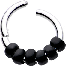 将图片加载到图库查看器，5/16 Black Tone Classic Bead Hinged Segment Ring Circular Barbell
