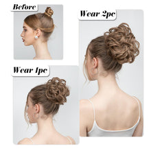 Load image into Gallery viewer, Hair Bun Extensions Messy Curly Elastic Hair Scrunchies Hairpieces Synthetic Chignon Donut Up-do Hair Pieces Clip in Hair Extension For Volumized Hair Buns For Girls

