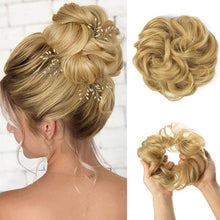 Load image into Gallery viewer, Hair Bun Extensions Messy Curly Elastic Hair Scrunchies Hairpieces Synthetic Chignon Donut Up-do Hair Pieces Clip in Hair Extension For Volumized Hair Buns For Girls
