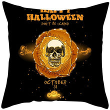 Load image into Gallery viewer, Halloween Cushion Cover Horror Pumpkin Printed Pillow Case Orange And Black Pillow Cover Pumpkin Farmhouse Deco Happy Halloween Decorative Pillow Case For Home  45x45CM
