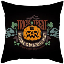 Load image into Gallery viewer, Halloween Cushion Cover Horror Pumpkin Printed Pillow Case Orange And Black Pillow Cover Pumpkin Farmhouse Deco Happy Halloween Decorative Pillow Case For Home  45x45CM
