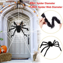 Load image into Gallery viewer, Halloween Decorations Spider 49" with 126" Tarantula Mega Spider Web
