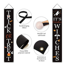 Load image into Gallery viewer, Halloween Porch Decoration October Witch Front Porch Banner Decorations
