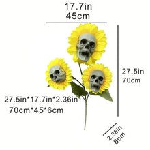Load image into Gallery viewer, Halloween Sunflower Skull Head Garden Decoration
