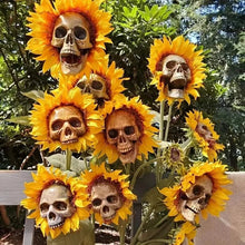 Load image into Gallery viewer, Halloween Sunflower Skull Head Garden Decoration
