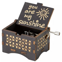 Load image into Gallery viewer, Hand Crank Vintage Wood Carved Sunshine Musical Box
