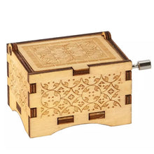 Load image into Gallery viewer, Hand Crank Vintage Wood Carved Sunshine Musical Box
