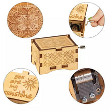 Load image into Gallery viewer, Hand Crank Vintage Wood Carved Sunshine Musical Box
