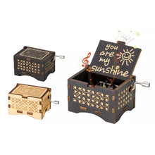 Load image into Gallery viewer, Hand Crank Vintage Wood Carved Sunshine Musical Box
