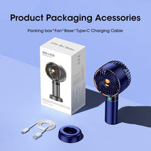 将图片加载到图库查看器，Hand Fan New Handheld Mini Fan USB 5000mAh Rechargeable Mini Portable Small Pocket Fan Data Display Personal Mini Hand Fans for Women USB Rechargeable Makeup Lash Fan for Office
