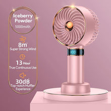 将图片加载到图库查看器，Hand Fan New Handheld Mini Fan USB 5000mAh Rechargeable Mini Portable Small Pocket Fan Data Display Personal Mini Hand Fans for Women USB Rechargeable Makeup Lash Fan for Office
