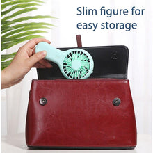Load image into Gallery viewer, Handheld Small Fan Cooler Portable Small USB Charging Fan Mini Silent Charging Desk Dormitory Office Student Gifts Long Endurance Rechargeable Personal Fan for Kids Girls Women Men Home Office Indoor Outdoor Travel
