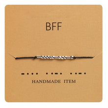 Load image into Gallery viewer, Handmade Beads Black String Bracelet With I Love You Lettering Cardboard Creative Charm Jewelry Couples Matching Bracelets Gifts For Couples Mom Daughter Best Friend 16-25cm
