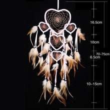 Load image into Gallery viewer, Handmade Dream-catcher Traditional Heart Dream Catching Ornaments Feather Ornaments Wall Car Hanging Wind Chimes Ornaments Home Hanging Room Birthday Decoration For Mom Pendants Ornaments
