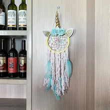 Load image into Gallery viewer, Handmade  Dream Catchers Flower For Kids Unicorn Dream Catcher Ornament  Feather Wall Decor For Girls Bedroom Flower Wall Hanging Decoration Flower Dream Catcher
