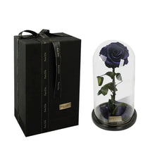 将图片加载到图库查看器，Handmade Preserved Enchanted Rose With Glass Dome on Wood Base - Rose for Christmas ,Valentine's Day
