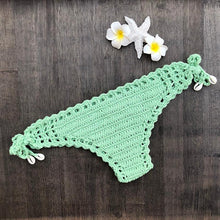 Load image into Gallery viewer, Handmade Vintage Crochet Bikinis Knitted Cotton Swimwear Women's Crochet Swimsuit Two Pieces Bathing Suits Bikini Swimsuit Top Bottom Bandage Modern Women Beachwear For Summer
