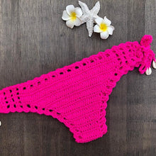 Load image into Gallery viewer, Handmade Vintage Crochet Bikinis Knitted Cotton Swimwear Women's Crochet Swimsuit Two Pieces Bathing Suits Bikini Swimsuit Top Bottom Bandage Modern Women Beachwear For Summer
