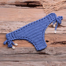 Load image into Gallery viewer, Handmade Vintage Crochet Bikinis Knitted Cotton Swimwear Women's Crochet Swimsuit Two Pieces Bathing Suits Bikini Swimsuit Top Bottom Bandage Modern Women Beachwear For Summer
