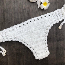 Load image into Gallery viewer, Handmade Vintage Crochet Bikinis Knitted Cotton Swimwear Women's Crochet Swimsuit Two Pieces Bathing Suits Bikini Swimsuit Top Bottom Bandage Modern Women Beachwear For Summer
