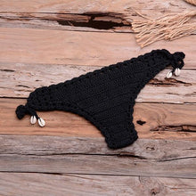 Load image into Gallery viewer, Handmade Vintage Crochet Bikinis Knitted Cotton Swimwear Women's Crochet Swimsuit Two Pieces Bathing Suits Bikini Swimsuit Top Bottom Bandage Modern Women Beachwear For Summer
