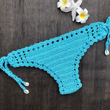 Load image into Gallery viewer, Handmade Vintage Crochet Bikinis Knitted Cotton Swimwear Women's Crochet Swimsuit Two Pieces Bathing Suits Bikini Swimsuit Top Bottom Bandage Modern Women Beachwear For Summer
