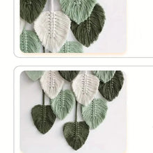 Load image into Gallery viewer, Handwoven Cotton Rope Leaf Tapestry
