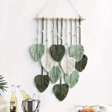 Load image into Gallery viewer, Handwoven Cotton Rope Leaf Tapestry
