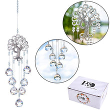将图片加载到图库查看器，Hanging Crystal With Ball Prism Rainbow Maker Tree of Life Decor For Garden Window Rainbow Maker with Chain for Easy Hanging Outdoor Home Kids Room Window
