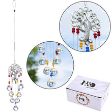 将图片加载到图库查看器，Hanging Crystal With Ball Prism Rainbow Maker Tree of Life Decor For Garden Window Rainbow Maker with Chain for Easy Hanging Outdoor Home Kids Room Window
