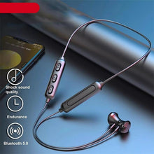 Load image into Gallery viewer, Hanging Neck Bluetooth 5.0 Wireless Sports Headset Ear Headset Bluetooth Headphones Earbuds Earphone With Microphone For Bluetooth Over Ear Headphones, Wireless 5.0/Wired Headset, 55Hrs Playtime, Hi-Fi Stereo Deep Bass, Soft Earmuffs &amp; Light Weight
