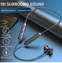 Load image into Gallery viewer, Hanging Neck Bluetooth 5.0 Wireless Sports Headset Ear Headset Bluetooth Headphones Earbuds Earphone With Microphone For Bluetooth Over Ear Headphones, Wireless 5.0/Wired Headset, 55Hrs Playtime, Hi-Fi Stereo Deep Bass, Soft Earmuffs &amp; Light Weight
