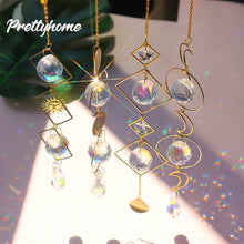 Load image into Gallery viewer, Hanging Sun Catcher Moon Light With Chain Pendant Ornament Crystal Balls  Catcher Wind-chime Rainbow Maker Crystal Hanging  Window Curtain Chandelier Outdoor Garden Home Decor Christmas Day Party Wedding Decoration
