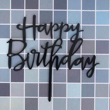 Load image into Gallery viewer, Happy Birthday Cake Topper Gold Cake Topper Acrylic Cake Topper Happy Birthday Cake Topper Cake Decoration Acrylic Letter Cake Toppers Party Supplies Happy Birthday Black Cake Decorations
