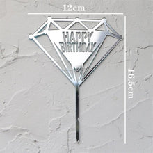 Load image into Gallery viewer, Happy Birthday Cake Topper Gold Cake Topper Acrylic Cake Topper Happy Birthday Cake Topper Cake Decoration Acrylic Letter Cake Toppers Party Supplies Happy Birthday Black Cake Decorations
