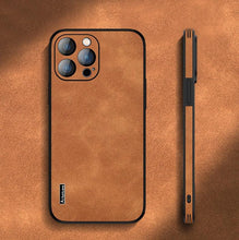 Load image into Gallery viewer, Hard Case Genuine Leather Case Compatible with iPhone Elegant Leather Phone Case For iPhone 12 13 14 Pro Max 14Plus 14 Retro Soft Silicone Case Phone Protection Lens Protection Cover
