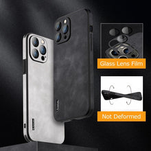 Load image into Gallery viewer, Hard Case Genuine Leather Case Compatible with iPhone Elegant Leather Phone Case For iPhone 12 13 14 Pro Max 14Plus 14 Retro Soft Silicone Case Phone Protection Lens Protection Cover
