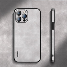 Load image into Gallery viewer, Hard Case Genuine Leather Case Compatible with iPhone Elegant Leather Phone Case For iPhone 12 13 14 Pro Max 14Plus 14 Retro Soft Silicone Case Phone Protection Lens Protection Cover

