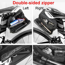 将图片加载到图库查看器，Hard Shell Bicycle Bag Waterproof Cycling Road Bike Tool Bag Night Reflective Bag Bike Accessories Bike Bag Bicycle Bag Under Hard Shell Bike Seat Bag with Silver Reflective Strip Bike Bag For Mountain Road Bike
