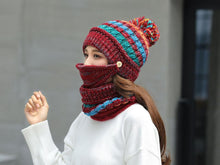 将图片加载到图库查看器，Hat Winter Mask balaclava Hat for girls Scarf Thick Warm Fleece Inside Knitted Hat Thick Mask Warm Full Face Scarf Winter Hats Hiking Face Scarf Balaclava Helmet Liner Cap Soft Sport Reusable Headgear Winter Fishing Warm Mask
